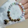 Pulsera de Madera de Ala de Pollo Natural con Cuentas de Vidrio para Hombres y Mujeres, Parejas y Mejores Amigos, Pulsera de Nuevo Estilo Chino, Joyería de Estilo Antiguo al por Mayor