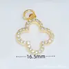 Ventas Directas de Fábrica, Al por Mayor en Stock, Collar Colgante Microincrustado de Cobre, Flor de Trébol de Cuatro Hojas Accesorios de Colgante Individual para Joyería DIY