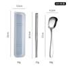 Acero Inoxidable 304 Vajilla Portátil Cuchara y Palillos para Exteriores Juego de Dos Piezas Cuchara para Niños Cuchara Estilo Chino Cuchara de Cabeza Cuadrada Fondo Plano