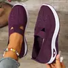 Zapatos personalizados para mujer, zapatos casuales transfronterizos de talla grande, zapatos transpirables de punto volador, zapatos de malla ligeros y cómodos para mujer, zapatos de suela blanda sin cordones