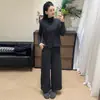 Conjunto de Chaleco de Botones Estilo Chino Nuevo Hecho a Medida, Chaleco Corto 2026, Pantalones de Pierna Ancha Caídos con Dobladillo Plegado de Cintura Alta Conjunto de Dos Piezas