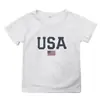 Camiseta de Manga Corta con Estampado Nuevo Americano Transfronteriza para Niños Mayores, Suéter Casual Holgado del Día de la Independencia para Niños