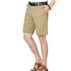 Pantalones de Largo Medio para Hombres de Mediana Edad y Mayores, Pantalones Cortos Casuales Rectos Holgados, Pantalones de Algodón de Verano de Tiro Profundo de Cintura Alta para Papá