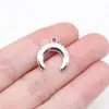 16x15mm 1.1g Prata Antiga DIY Pequeno Pingente Material Artesanal Chifre Pingente de Crescente
