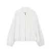 AliExpress mais vendido ZA comércio exterior transfronteiriço estilo europeu e americano moda feminina casual jaqueta bomber listrada com gola alta