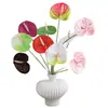 Flor Artificial de Anturio Falso Impresa en 3D Anturio de Fuego Decoración de Salón de Bodas Decoración del Hogar Planta Verde Artificial Fabricante de Flores Falsas