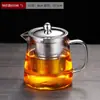 Juego de Tetera de Vidrio al por Mayor para el Hogar Resistente a Altas Temperaturas Engrosado Gran Capacidad Juego de Té Hervidor de Agua Filtro Tetera para Infusión