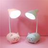 Lámpara de mesa LED pequeña plegable creativa de dibujos animados, aprendizaje para estudiantes, protección ocular, lámpara de libro, carga USB, miniluz nocturna