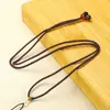 Corda de Abacaxi com Fio Colorido, Cordão Elegante Ajustável com Pingente de Ágata Jade, Cordão de Colar Trançado Feito à Mão