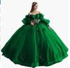 Vestido de Noche Transfronterizo de un Hombro con Falda Abullonada Floral y Mangas Abullonadas, Nuevo Estilo 2026 para Fiesta de Cumpleaños