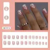Comércio Exterior Simples Rosa Claro Branco Perolado Estilo Francês Europeu e Americano Unhas Removíveis Usáveis 24 Peças Unhas de Pressão