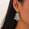 Pendientes navideños de joyería transfronteriza europea y americana, pendientes acrílicos creativos, elegantes pendientes con árbol de Navidad colorido.