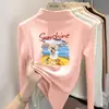 Top cálido de manga larga para niñas, con forro polar cepillado, colección otoño/invierno 2026, capa base versátil para niños mayores, camiseta elegante