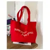 Bolsa de Lona de Gran Capacidad para Verano 2026 Bolso Tote Simple con Bordado de Letras para Mujer Bolso Tote Versátil Nuevo de Gran Capacidad