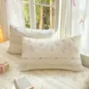 Funda de almohada de algodón puro, pieza individual, paquete doble de algodón puro, funda de almohada estampada para cuatro estaciones, 48 cm x 74 cm, funda interior para núcleo de almohada, pieza individual