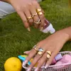 Anillos Geométricos Minimalistas Europeos y Americanos de Acero de Titanio Joyería de Acero Inoxidable de Gama Alta de Nicho Joyería Transfronteriza Apilable de Lujo Ligero Diseño