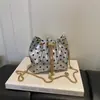Mini Bolso Cubo Brillante de Lunares para Mujer con Colgante de Perla y Cadena Metálica, Bolso Pequeño Cruzado para Atuendos de Año Nuevo