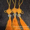 Pendente de nó chinês pequeno direto da fábrica 25cm * 5CM jade vermelho com jade amarelo dourado pequeno nó chinês