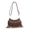 Bolso Bandolera Retro Étnico con Borlas para Mujer 2025 Principios de Otoño Nueva Moda Versátil Pequeño Cuadrado de Hombro de Alta Gama