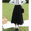 Falda Media Blanca para Mujer, Nuevo Estilo Verano 2026, Falda de Línea A con Volantes, Petite, con Efecto de Caída, Falda Larga Tallas Grandes