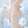 Pulsera de Citrino Transparente Natural, Pulsera de Cuentas Lisas de un Solo Círculo de Citrino Brasileño, Pulsera de Cristal de Gama Alta al por Mayor