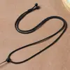 Cordón con Colgante Minimalista de Jade Hetian Natural, Colgante de Cuello Pixiu de Jade, Cordón Trenzado Ajustable para Hombres