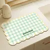 Tapete drenante de tierra de diatomeas a cuadros pequeños y frescos, tapete absorbente de agua y anti-quemaduras para barra de cocina y mostrador, mantel individual para mesa de comedor del hogar, venta al por mayor del fabricante