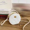 Bolsa Redonda Mini de Bordado de Rombo y Camelia Estilo Nuevo Primavera 2026 Bolso de Mano con Cadena para Hombro y Cruzado de Moda y Elegante