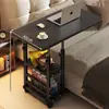 Mesa de Noche con Ruedas Pantalla Móvil Mesa para E-Sports Elevable Simple Mesa Pequeña Móvil