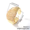 Anillo de apertura geométrica de cobre con incrustaciones de circonita europeo y americano de nicho de lujo transfronterizo para mujer, moda hip-hop, anillo personalizado, venta al por mayor