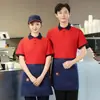 2605 Roupas de Trabalho de Verão Manga Curta Gola Reversível Feminina Funcionário Corporativo Roupa de Trabalho para Grupo Garçom de Restaurante Camiseta