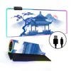 Alfombrilla de ratón luminosa RGB para Gaming E-Sports Pad para teclado Transfronterizo Estilo nacional Engrosada Pad para escritorio de oficina LED Colorida Tamaño Grande