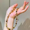 Conjunto Vintage Otoño/Invierno Maillard Natural de Alta Calidad de Pulsera y Collar de Piedra Ojo de Tigre y Perla Shijia