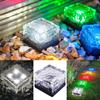 Lâmpada de Piso Quadrada LED Solar Lâmpada de Acampamento ao Ar Livre Decorações de Pátio Tijolo de Cristal Cubo de Gelo Lâmpada Subterrânea