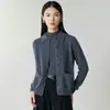 Cárdigan de Punto para Mujer de Cachemira 100% Pura, Cuello Polo, Sencillo, Casual, Versátil, Otoño e Invierno, Nuevo Estilo Urbano de Negocios