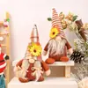 Novas Decorações de Ação de Graças Boneca Sem Rosto Duende Enfeites Festival da Colheita Girassol Bordo Boneco Rudolph