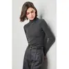 U.N.Q Premium "0" Sensibilidade à Pressão Lã Merino Slim Fit Gola Alta Meia Peça Tricô Modelador Camada de Base