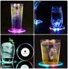 Directamente del fabricante, posavasos luminosos para fiestas de bar, posavasos de colores parpadeantes, luces de base redondas para botellas, EVA LED iluminado