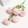 Venda Quente Transfronteiriça Haste Longa 5 Cravos Flores Artificiais Decoração de Arranjo de Flores para Casa e Hotel Acessórios Florais Flores Artificiais Atacado