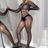 Talla grande tirantes europeos y americanos redes de pesca hueco hermana gorda ropa interior sexy para mujer tentación de quitarse el mono Lencería