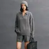 Shorts Casuais Versáteis de Cashmere Feminino Outono e Inverno Novo Estilo Simples Preguiçoso Trançado Estilo Old Money Cordão Solto