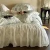Novo Edredom de Verão Bordado em Seda Gelada Lavável Conjunto de Quatro Peças Edredom de Ar Condicionado -- Estilo com Bainha