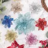Bestseller transfronterizo 9CM flores artificiales decorativas de plástico corona de Navidad DIY decoraciones colgantes decoraciones para fiesta de Navidad al por mayor