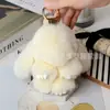 Pingente de coelho morto pingente de pele de coelho Rex imitação pingente de bolsa chaveiro de carro pingente de coelho pequeno presente