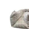 Juego de cuatro piezas de algodón arrugado lavado ultrasuave Clase A, funda de edredón a rayas simple, sábana, sábana ajustable, juego de tres piezas para cama de dormitorio estudiantil