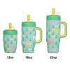 Combinación de Colores Navideños Termo Infantil de 18 oz con Asa a Prueba de Polvo Taza Personalizada de Acero Inoxidable 304 con Popote Anti-Atragantamiento Olla Infantil