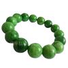 Pulsera Verde Seca Jade Dragón de Hierro Jade en Bruto Pulsera de Cuentas Redondas Jade Roca de Cuarzo Cuerda de Cuentas Fondo Blanco Pulsera de Jade Jade Frío Verde