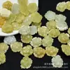 Jade Natural Jade Amarelo 16mm Pingente Flor de Peônia Peças Soltas DIY Joias de Jade Pulseira Brincos Grampo Acessórios de Jade