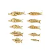 Banho de Ouro Real, Galvanoplastia Conservadora de Cor, Pingente de Peixe Dourado Koi, Joias Artesanais DIY, Acessórios para Pulseira, Colar, Brinco