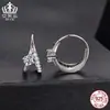 Pendientes Aiful Classic de Doble Capa Brillantes de Moissanita Versátiles para el Trabajo Pendientes de Plata de Ley S925 Chapados en Platino Joyería para Mujer